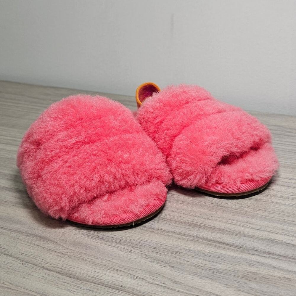 Ugg Fluff Yeah Slide Slipper Pink Strawberry Sorbet Toddler Little Girls USA 7